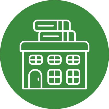 Okul kütüphanesi web simgesi vektörü 
