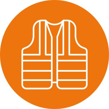 Beyaz Arkaplanda Güvenli Yelek Web Simgesi İzole Edildi