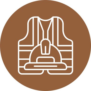 Mesleki Güvenlik Simgesi Beyaz Arkaplanda İzole Edildi