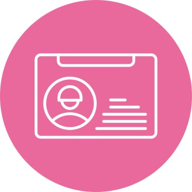 İşçi Kartı Web Simgesi Beyaz Arkaplanda İzole Edildi