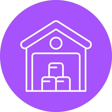 Depo simgesi, renkli vektör illüstrasyonu