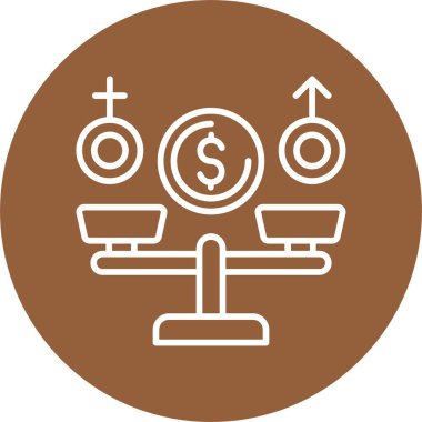 Beyaz Arkaplanda Eşit Ödeme Web Simgesi İzole Edildi