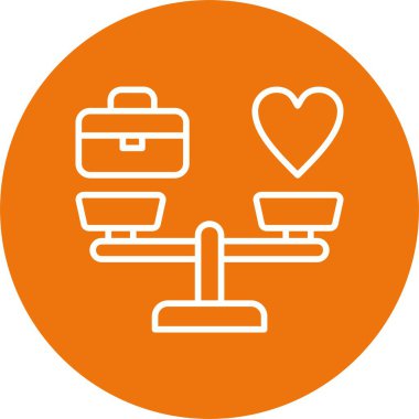 Çalışma-Yaşam Dengesi Web Simgesi Beyaz Arkaplanda Ayrı Tutuldu