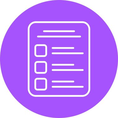 düz simge listesi, vektör illüstrasyonu