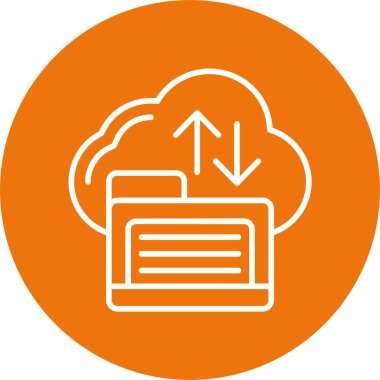 Bulut Depolama Ağı simgesi basit illüstrasyon