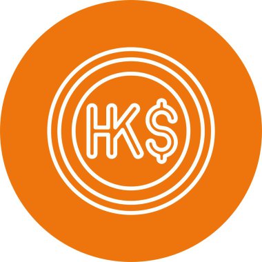 Hong Kong Dolar İşaret Ağı simgesi, basit illüstrasyon