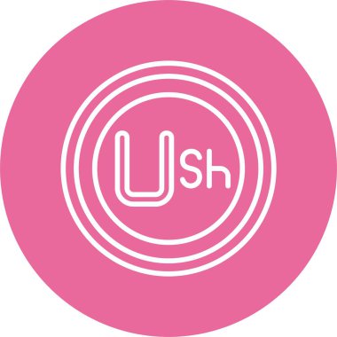 Ugandalı Şilin ikon vektör illüstrasyonu