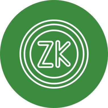 Zambiya Kwacha simge vektör illüstrasyonu