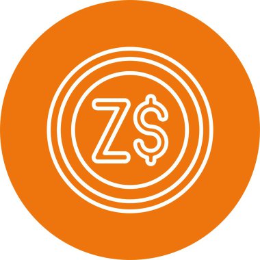 Zimbabve Doları ikon vektör illüstrasyonu