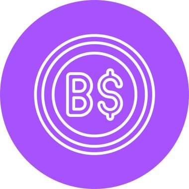 Brunei Dolar İşaret Ağı simgesi, basit illüstrasyon