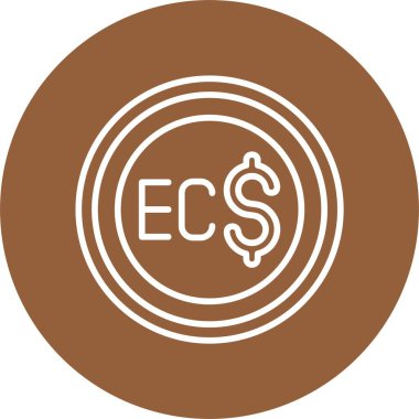 Doğu Karayip Doları ikon vektör illüstrasyonu