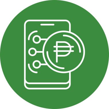  Meksika Pezosu simge vektör illüstrasyonu