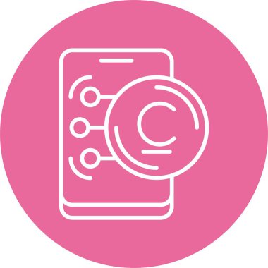 Kırgızistan Som ikon vektör illüstrasyonu