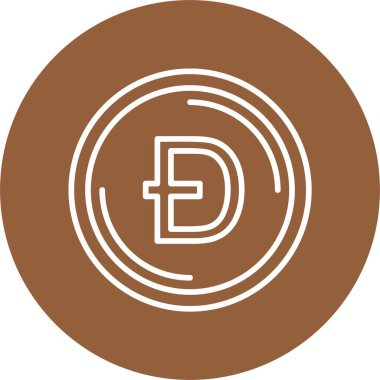  Dogecoin Web simgesi basit illüstrasyon 
