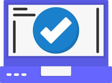Kontrol imi düz simgesi, vektör illüstrasyonu