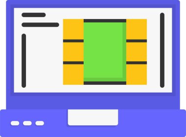 Video web simgesi, basit illüstrasyon