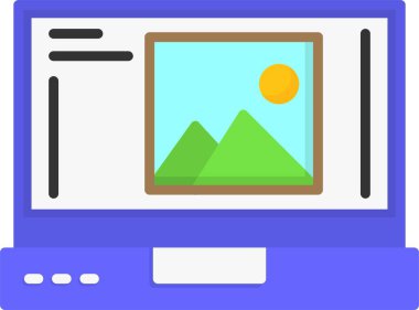 Resim Simgesi, Renkli Vektör İllüstrasyonu