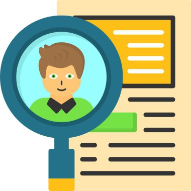 İşe alma simgesi, renkli vektör illüstrasyonu 