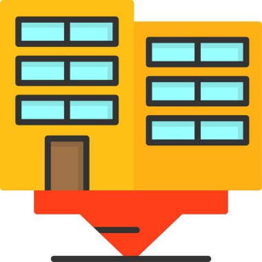 Ofis Konumu simgesi, vektör illüstrasyonu