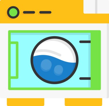 çamaşır makinesi web simgesi basit illüstrasyon