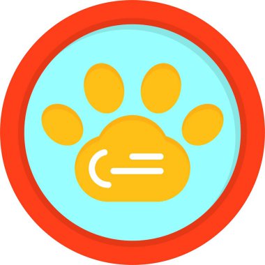 Evcil hayvan izi web simgesi basit illüstrasyon