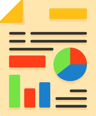 Rapor ver. veri simgesi vektör illüstrasyonu