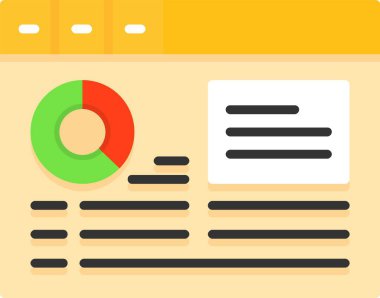 Grafikli analitik simgesi, vektör illüstrasyonu basit tasarım