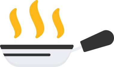 Tava kızartma. Web simgesi basit illüstrasyon