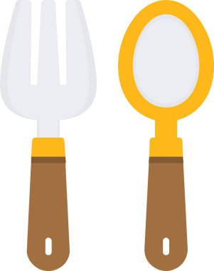 Çatal ve kaşık çatal bıçak ikonu. vektör illüstrasyonu