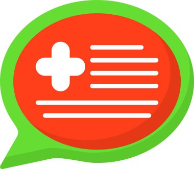 Sohbet ileti simgesi, vektör illüstrasyonu