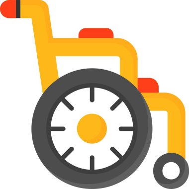 Tekerlekli sandalye web simgesi basit resimleme