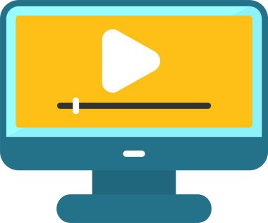 Video oynatıcı ikon vektör illüstrasyonu