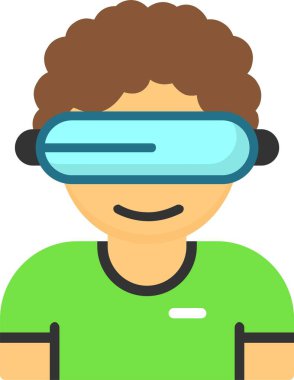 Virtual Reality Headset, Man. VR icon. Vector isolated on white background clipart