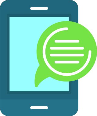 Sohbet ileti simgesi, vektör illüstrasyonu