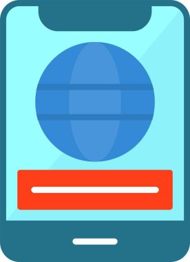 Mobil Web Simgesi Beyaz Arkaplanda İzole Edildi