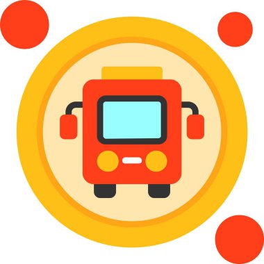 Otobüs Simgesi düzenlenebilir vektörü, izole edilmiş beyaz arkaplan