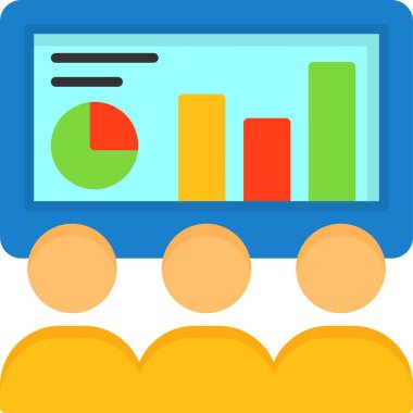 İş eğitim simgesi, renkli vektör 