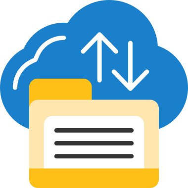 Bulut Depolama Ağı simgesi basit illüstrasyon