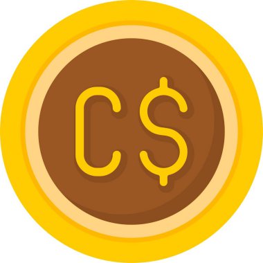 Kanada Doları işareti web simgesi basit illüstrasyon 