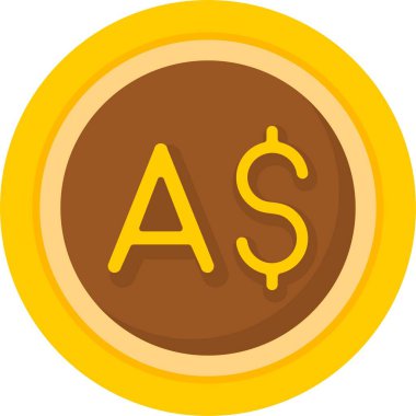 Avustralya Doları İşaret Ağı simgesi Basit illüstrasyon 