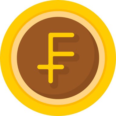 İsviçre Frangı ikon vektör illüstrasyonu