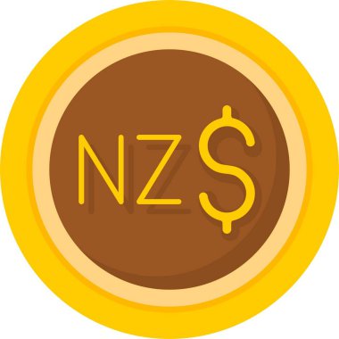 Yeni Zelanda Doları işareti web simgesi basit illüstrasyon 
