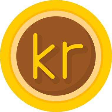 Norveç Kronu ikon vektör illüstrasyonu