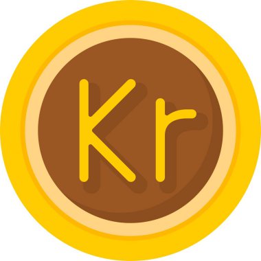 İsveç Krona para birimi simgesi, vektör illüstrasyonu