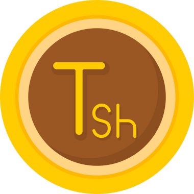 Tanzanya Şilin ikon vektör illüstrasyonu