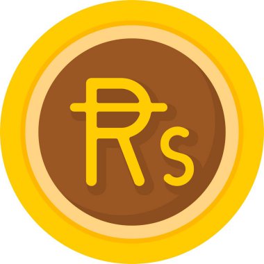 Mauritian Rupi para birimi simgesi, vektör çizimi