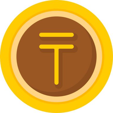 Kazakistan Tenge ikon vektör illüstrasyonu