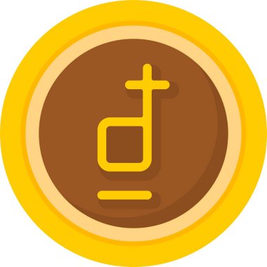 Vietnamca Dong simgesi vektör illüstrasyonu