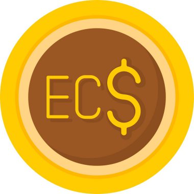 Doğu Karayip Doları ikon vektör illüstrasyonu