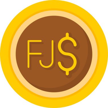 Fiji Doları İşaret Ağı simgesi, basit illüstrasyon